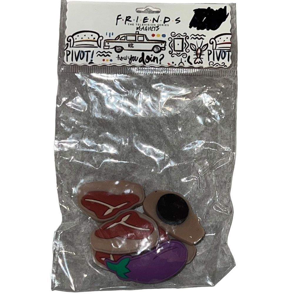 CultureFly Friends Steak and Eggplant Six Fridge Magnets New